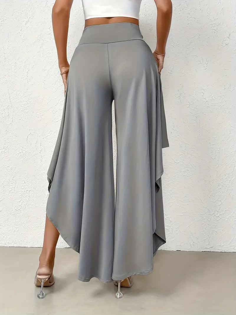 Pantalón elegante asimétrico, ideal para mujer moderna, estilo versátil y chic.