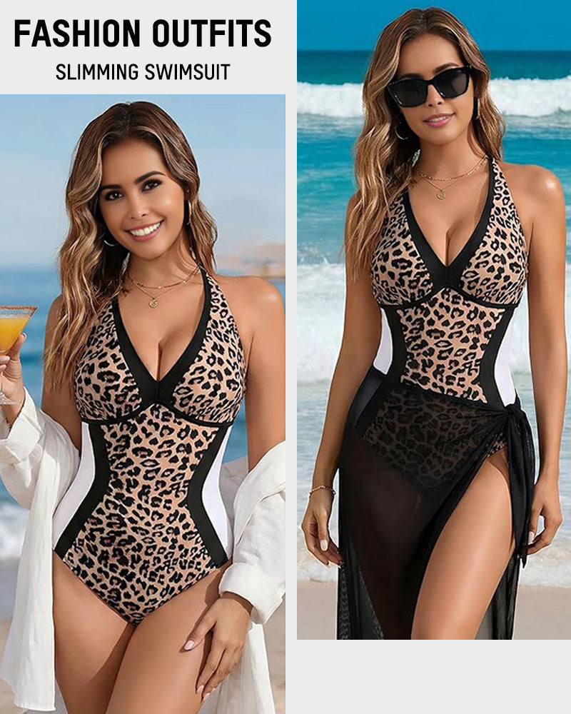 Traje de baño de playa moldeador para mujer, diseño chic y control de abdomen.