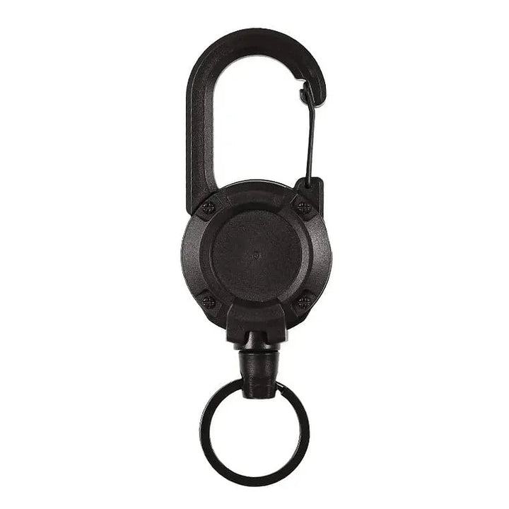 Llavero retráctil táctico de alta resistencia, ideal para EDC, exteriores y seguridad.