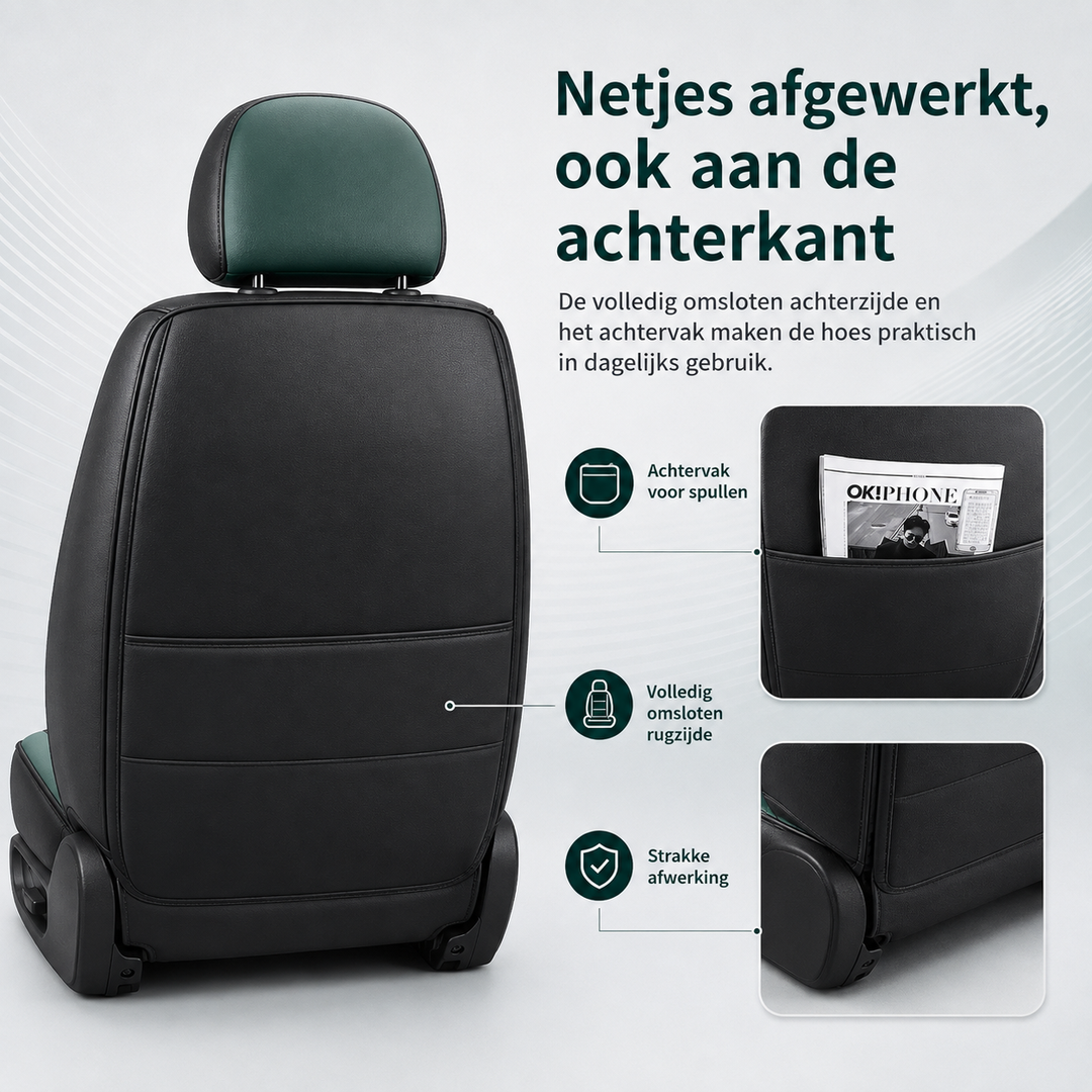 Funda asiento coche universal gris elegante, mejora el interior con lujo y durabilidad.