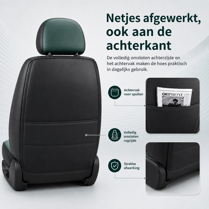 Funda asiento coche universal gris elegante, mejora el interior con lujo y durabilidad.