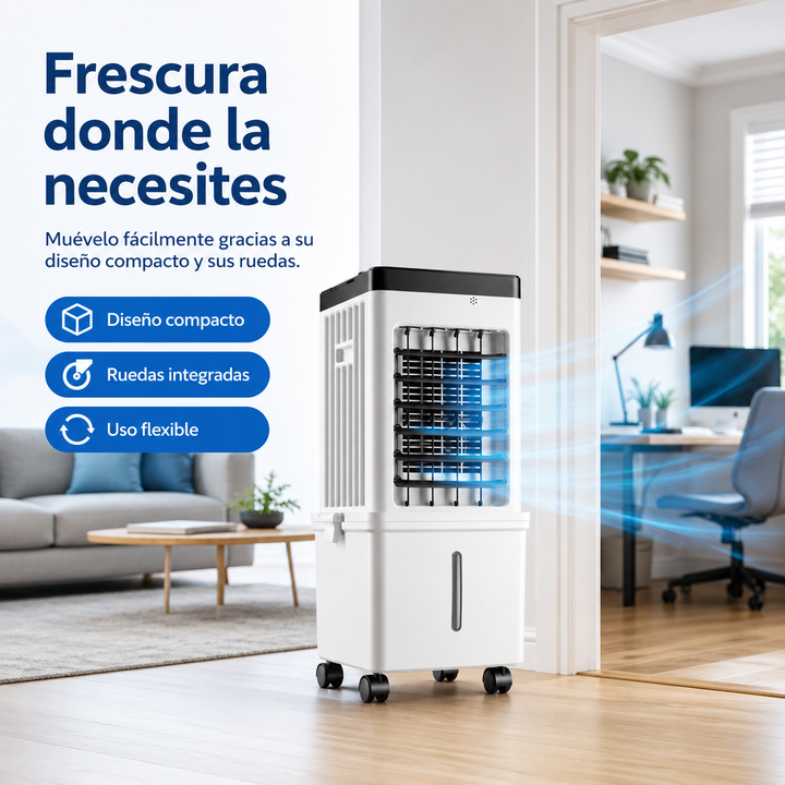 Aire acondicionado portátil multifunción: enfría, ventila, humidifica y purifica el aire de tu hogar.