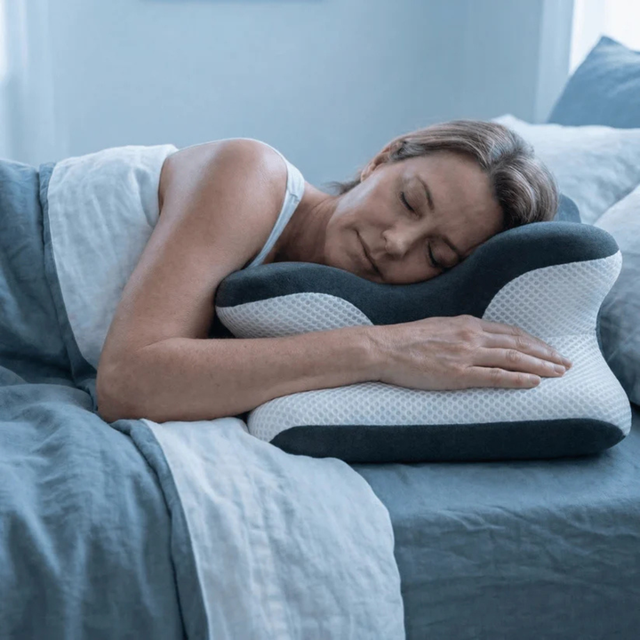 Mejora tu postura al dormir con almohada cervical ergonómica ajustable. Alivia dolor de cuello y mejora el reposo.