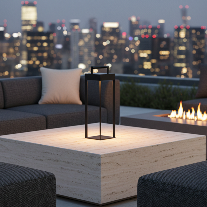 Lámpara de jardín solar LED, luz exterior para patio, impermeable con función de control remoto.