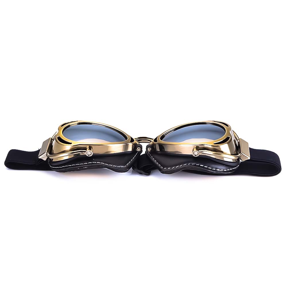 Gafas de moto clásicas, plegables, con lente UV, ideales para la carretera.