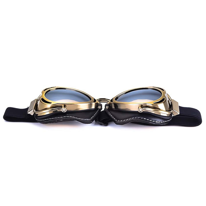 Gafas de moto clásicas, plegables, con lente UV, ideales para la carretera.