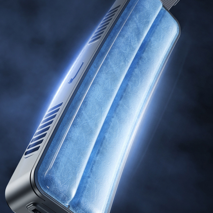 Libera tus manos con este ventilador de cintura. Frescor instantáneo y discreto para tus aventuras al aire libre.