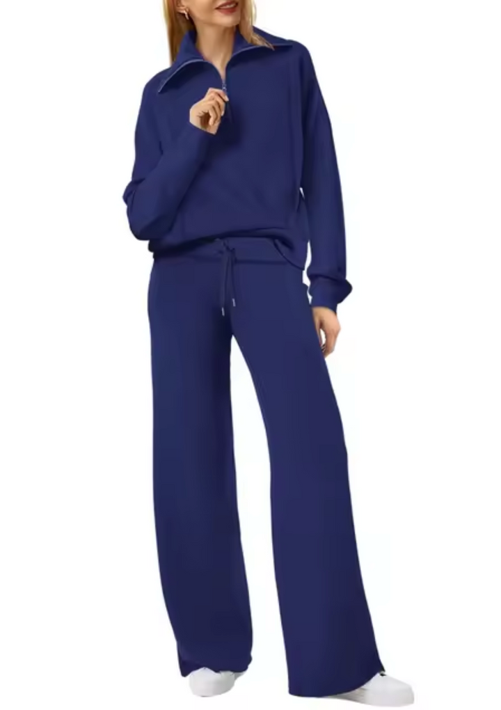 Comodidad y estilo: conjunto de sudadera y pantalón para mujer, perfecto para el hogar y la moda.