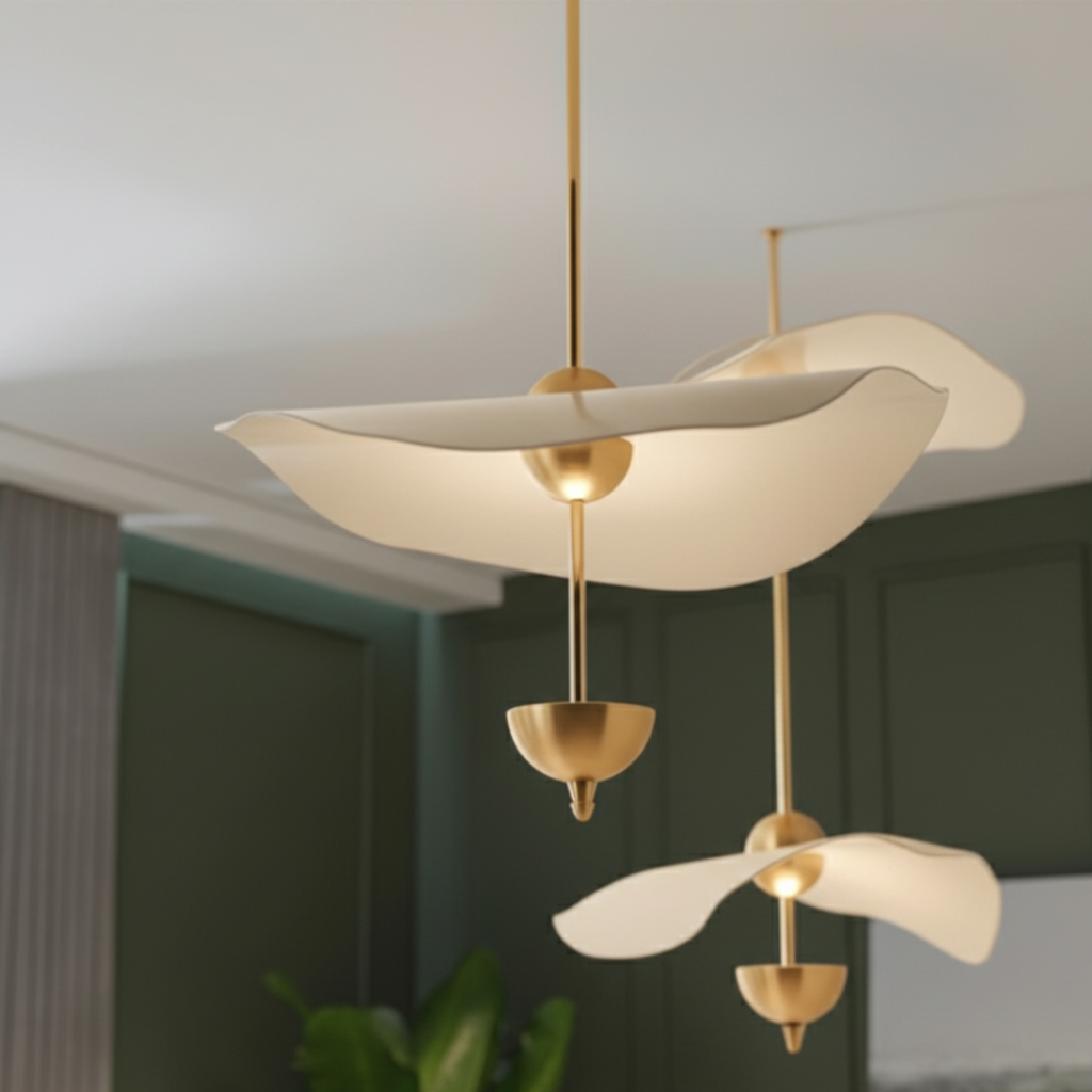 Colgante LED de diseño natural, lámpara ajustable que aporta luz eficiente al hogar.