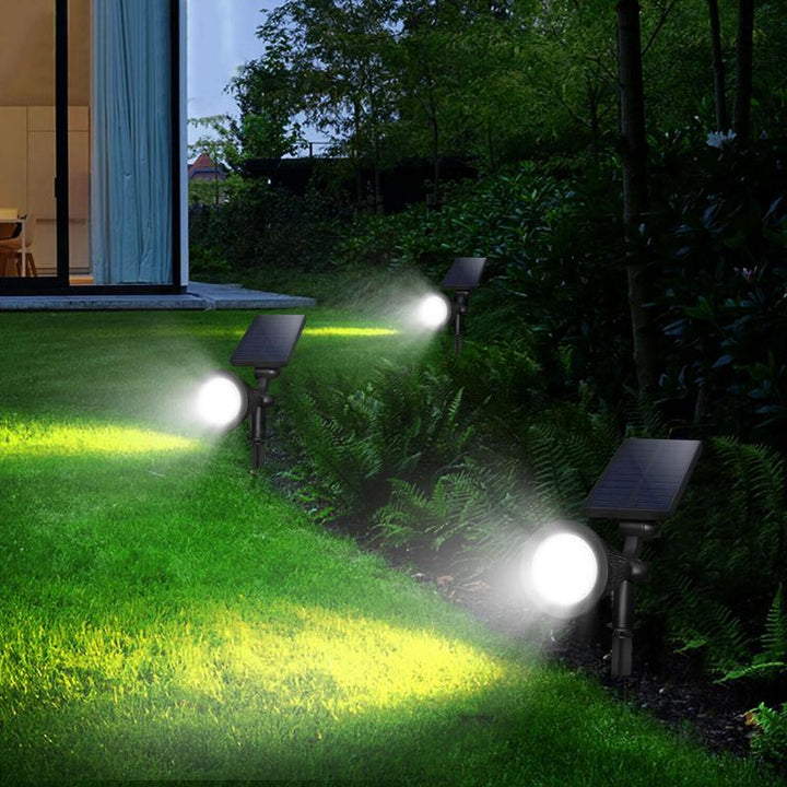 Luz solar LED decorativa para jardín, ideal para iluminación exterior y ahorro de energía.