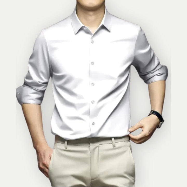 Camisa de vestir clásica de hombre, sin arrugas y de fácil cuidado, ropa formal.