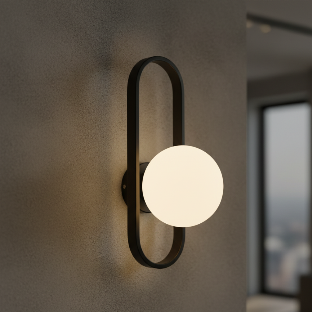 Iluminación de pared de vidrio moderno. Luminaria LED que decora y aporta un ambiente cálido.