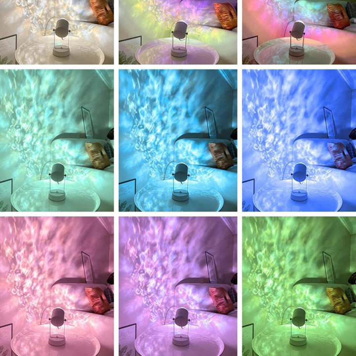 Lámpara de mesa moderna RGB para dormitorio, luz ambiental dinámica y colorida.