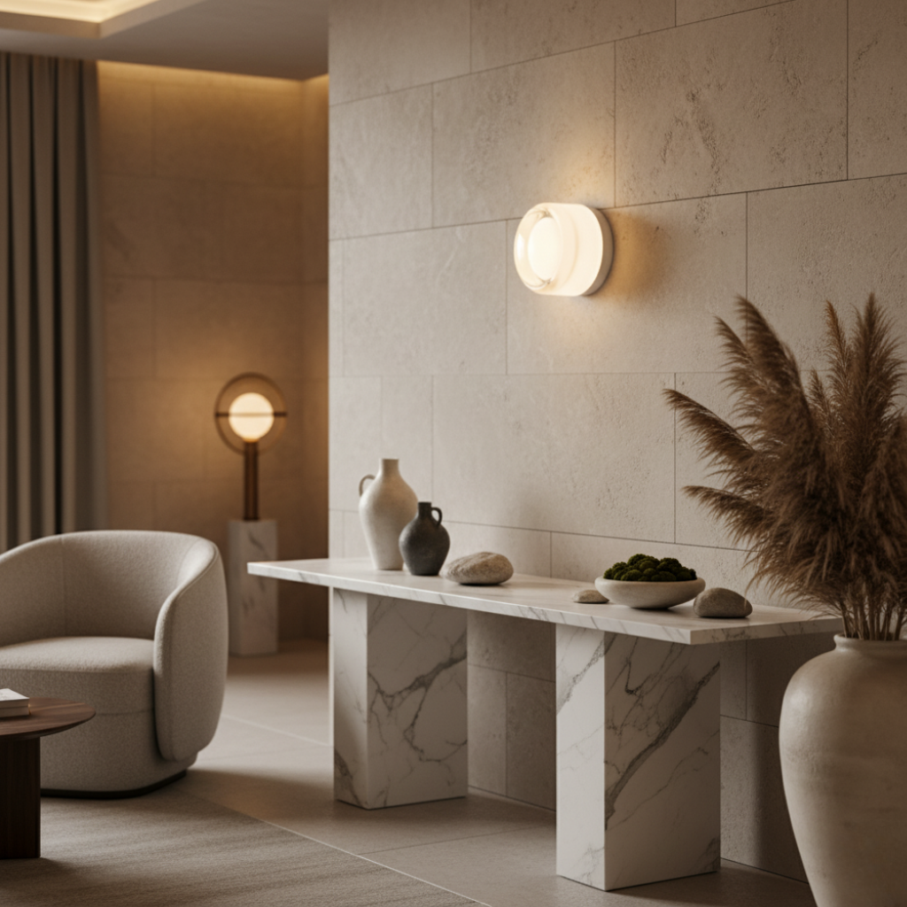 Diseño minimalista: Aplique de pared LED eficiente, luz cálida, perfecto para ambientes modernos.