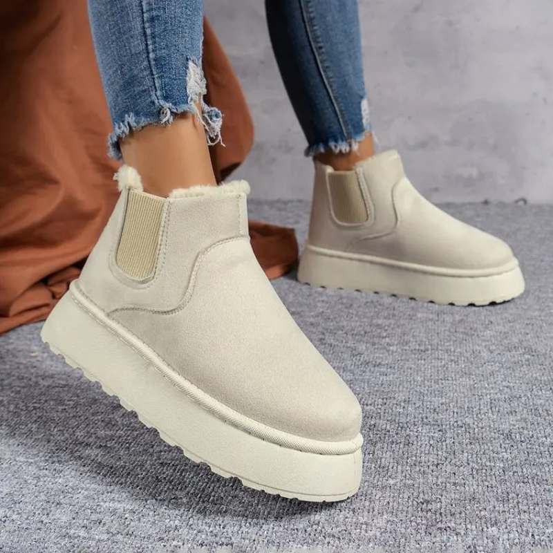 Calzado de invierno duradero para mujer, forro cálido y suave, suela antideslizante para seguridad.