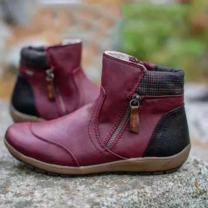 Imagen de botas ortopédicas de invierno para mujer, estilo moderno, suela antideslizante y forro cálido.