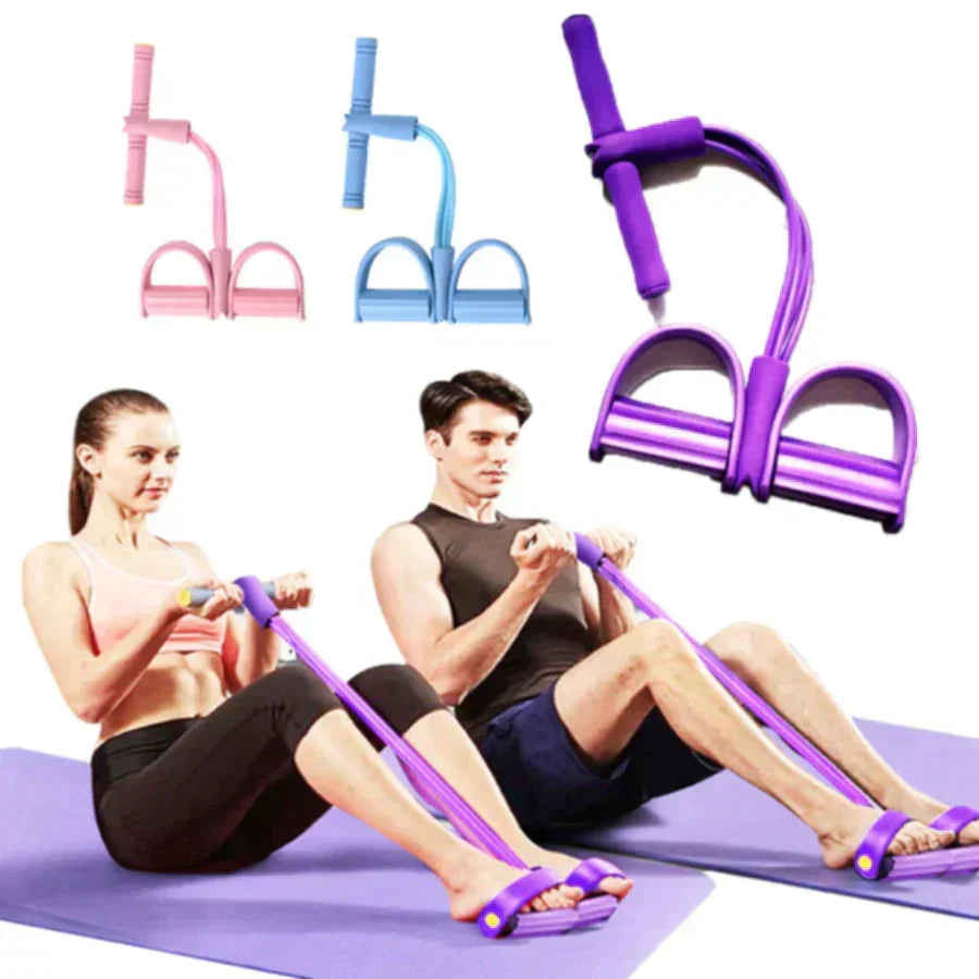 Banda de resistencia con pedales para entrenamiento funcional, yoga y fitness. Equipo de ejercicio portátil.