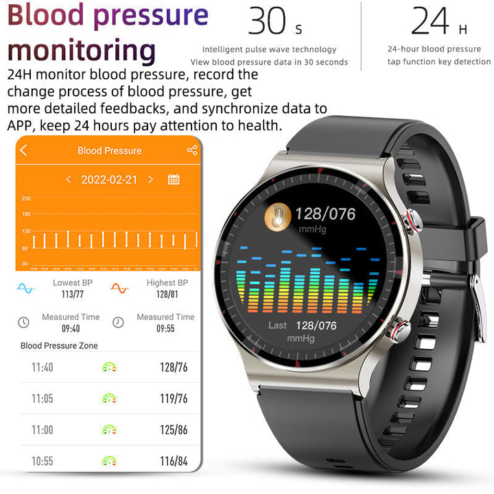 Reloj inteligente EKG unisex. Monitor cardíaco avanzado, SpO2 y sueño.