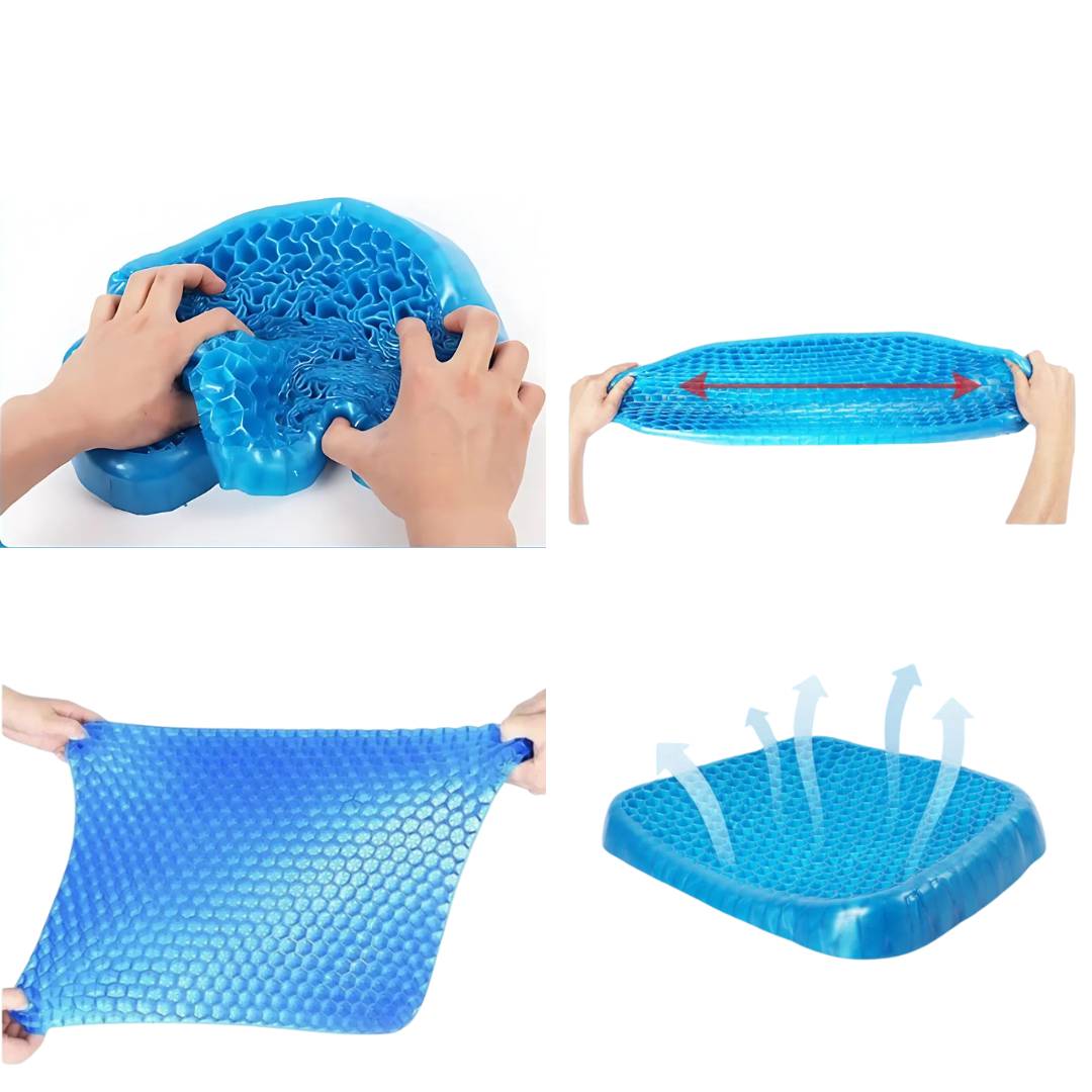Cojín ergonómico que alivia la presión del coxis, mejora la circulación y soporte lumbar.