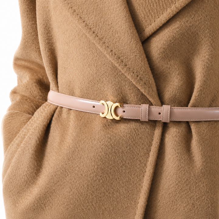 Cinturón sofisticado para mujer, dorado ajustable, perfecto para un look elegante.