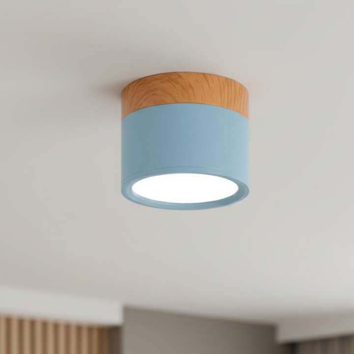 Diseño cilíndrico, foco empotrado LED de techo en varios colores para ambientes personalizados.