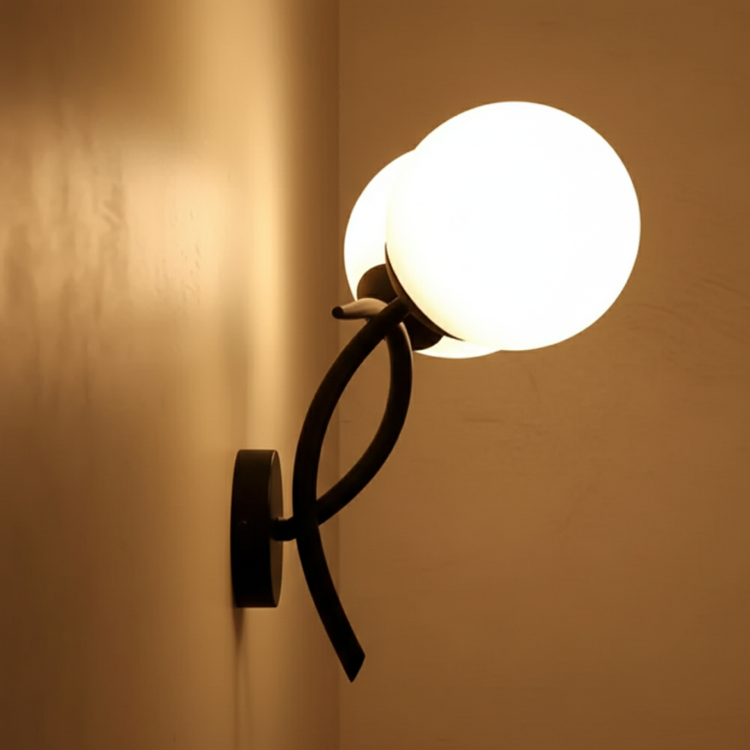 Aplique de pared G9 con diseño moderno y esferas de vidrio, iluminación decorativa de pared.