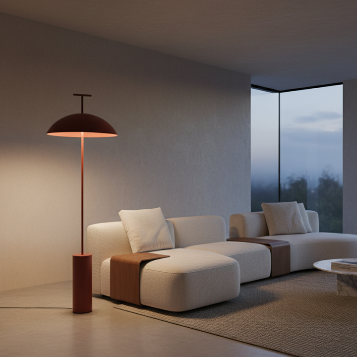 Lámpara de pie Eloria LED, luz cálida para salón. Estilo escandinavo que transforma cualquier ambiente moderno.
