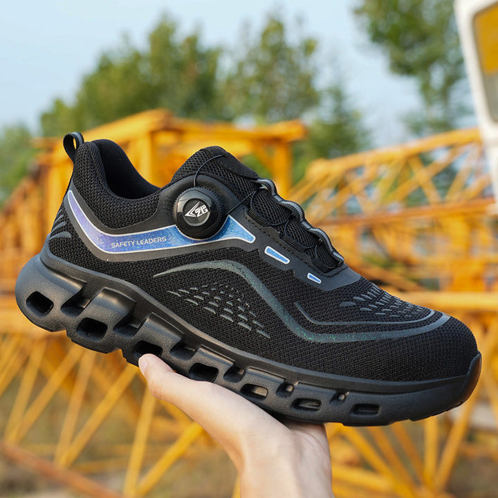Zapatos de trabajo unisex S3 con puntera reforzada y protección impermeable, ideales para seguridad laboral.