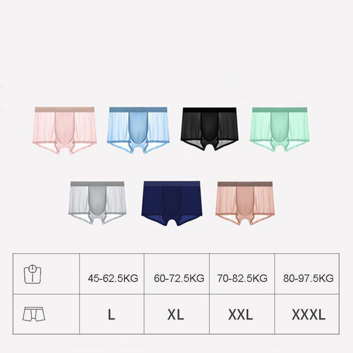 Boxer de seda helada para hombre, suave y transpirable, ideal para el verano. Ropa interior ligera.