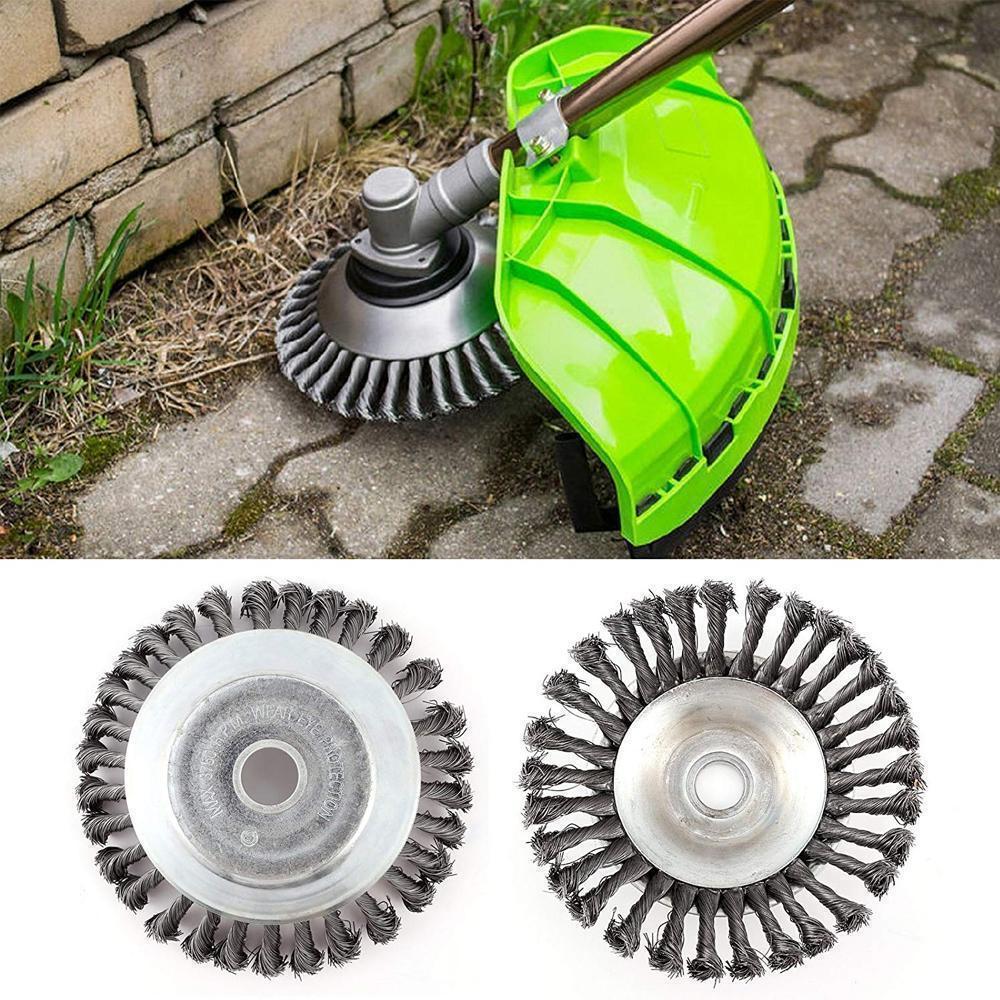 Cabezal de acero para desbrozadora, herramienta resistente para mantener tu jardín libre de maleza y césped alto.