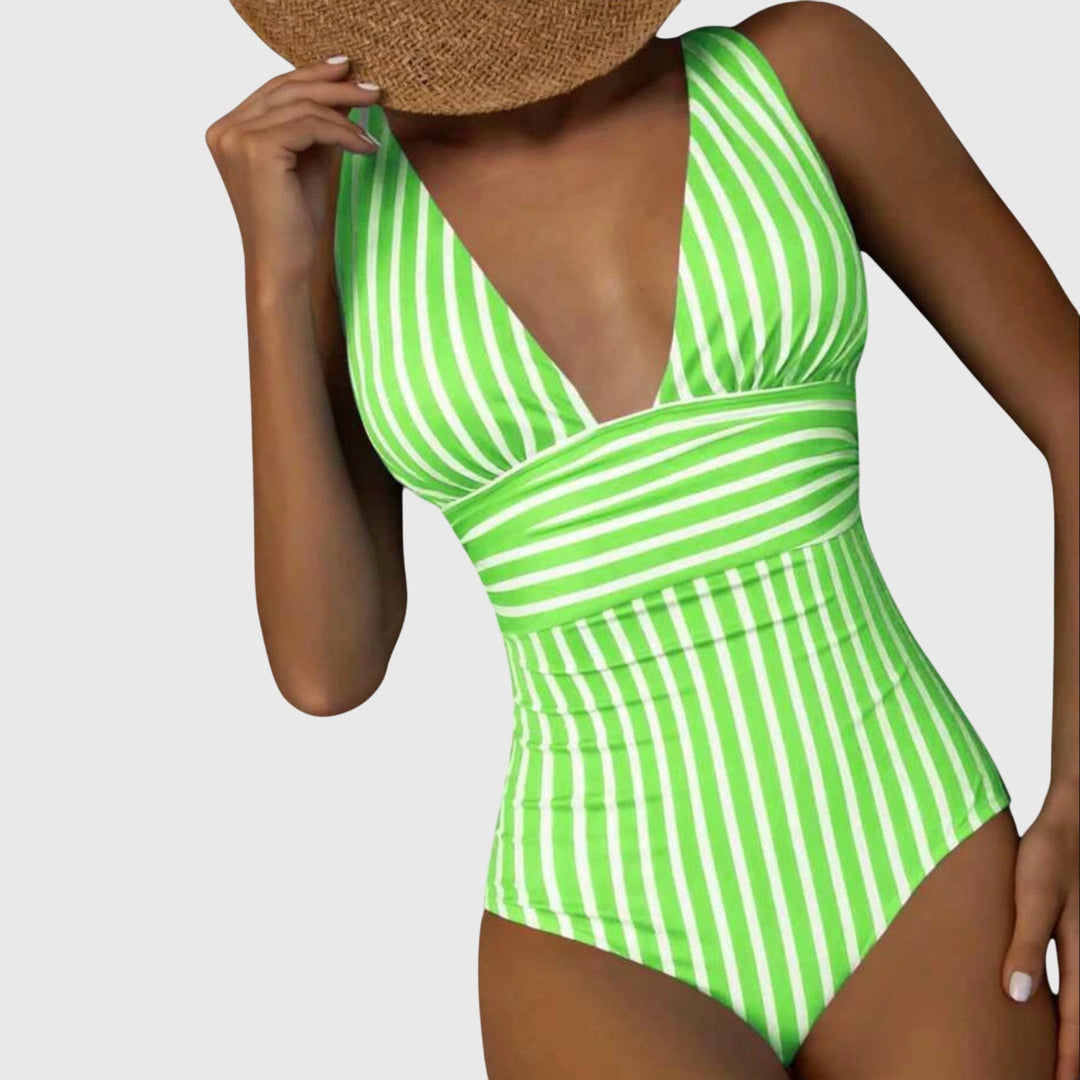 Traje de baño de verano retro para mujer, una pieza, escote cuadrado, con relleno y diseño clásico.