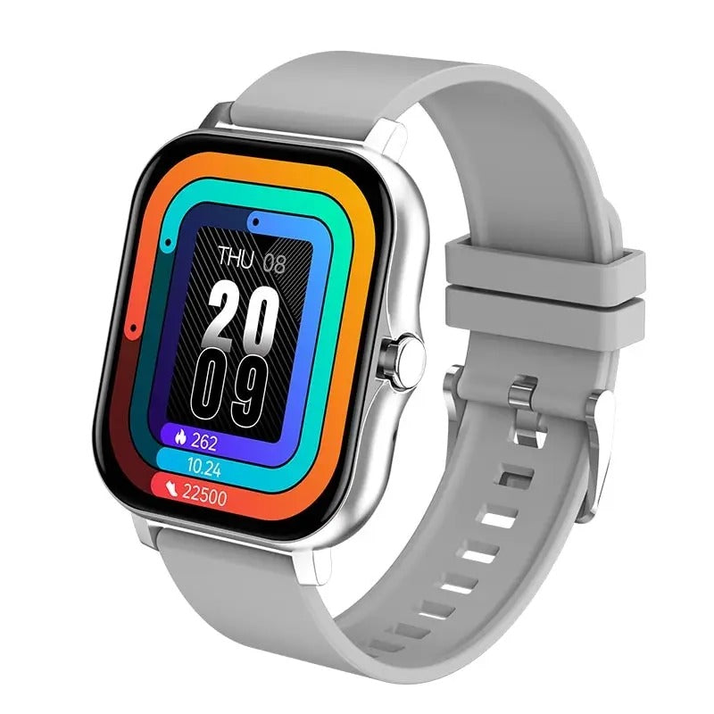 Reloj inteligente mujer con esfera personalizable, mostrando hora y métricas de salud, estilo único.