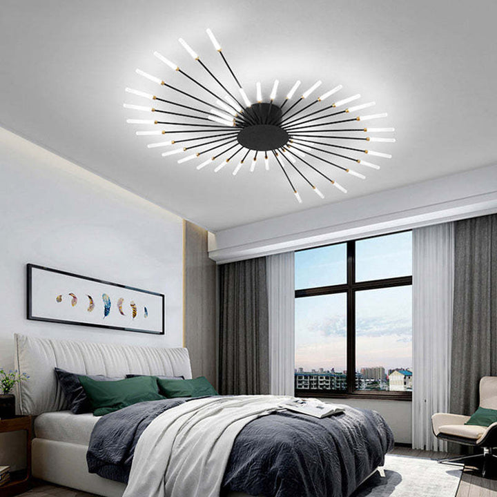Lámpara de techo LED negra, diseño moderno. Iluminación eficiente para cualquier espacio del hogar.