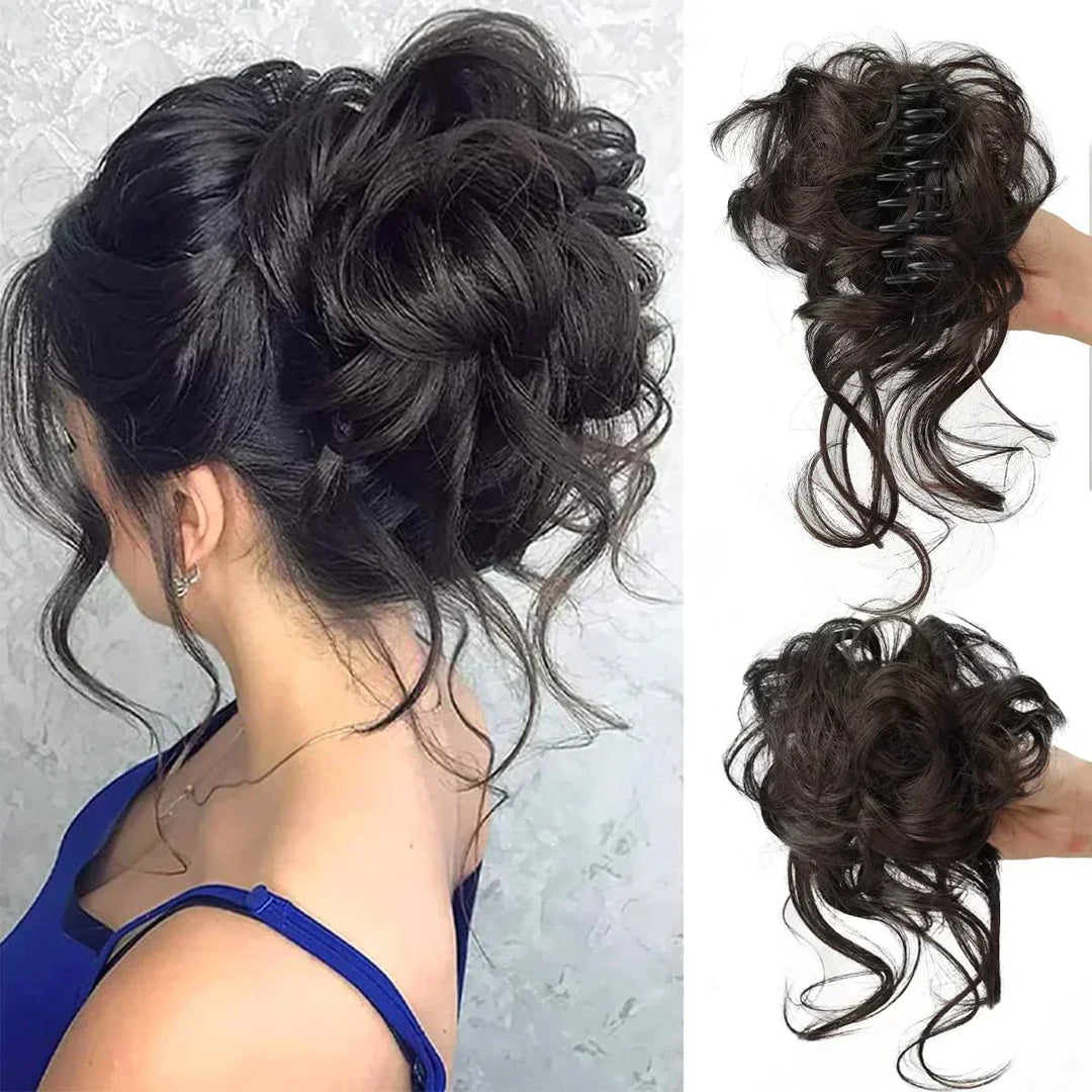 Moño rizado, accesorio de belleza capilar para un volumen envidiable y rizos definidos.
