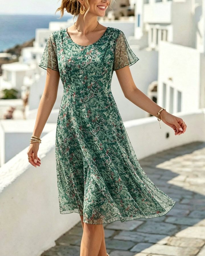 Vestido ligero con estampado floral para mujer, corte A. Perfecto para moda femenina de verano.