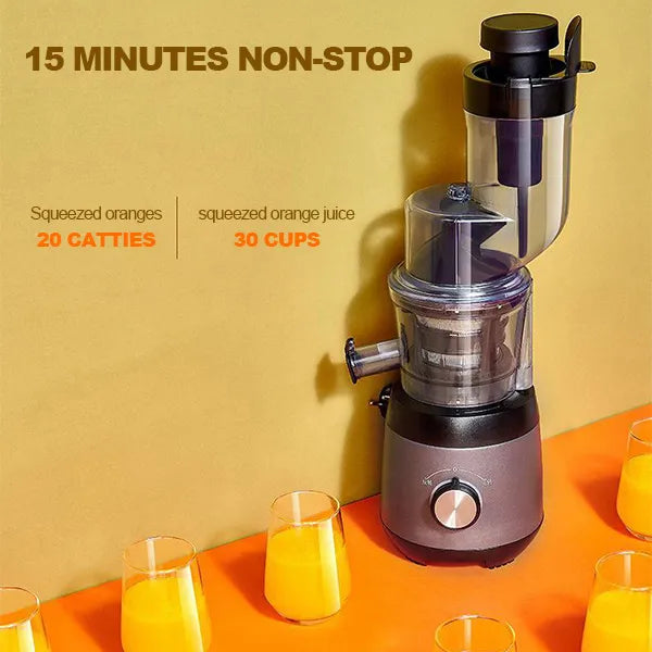 Disfruta de jugos puros y frescos con este exprimidor automático de frutas y verduras. Salud en tu hogar.