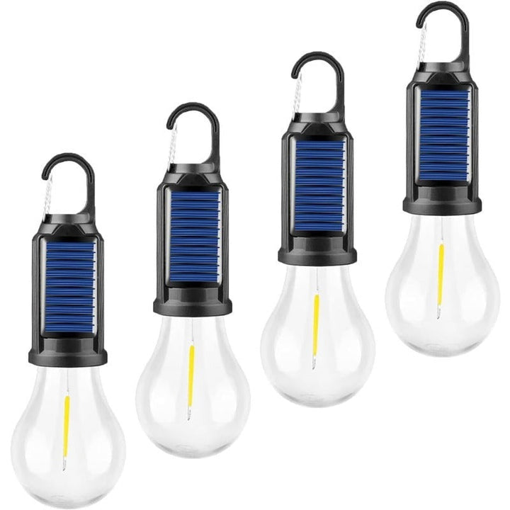 Linterna LED de emergencia para camping, recargable por USB y solar, luz portátil para cualquier aventura.
