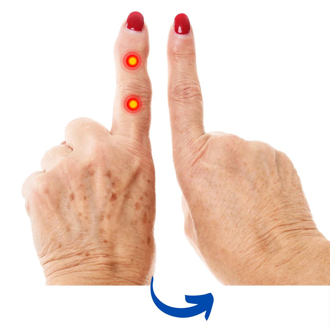 Guantes con tecnología de luz roja infrarroja para mejorar la salud y reducir el dolor de manos.