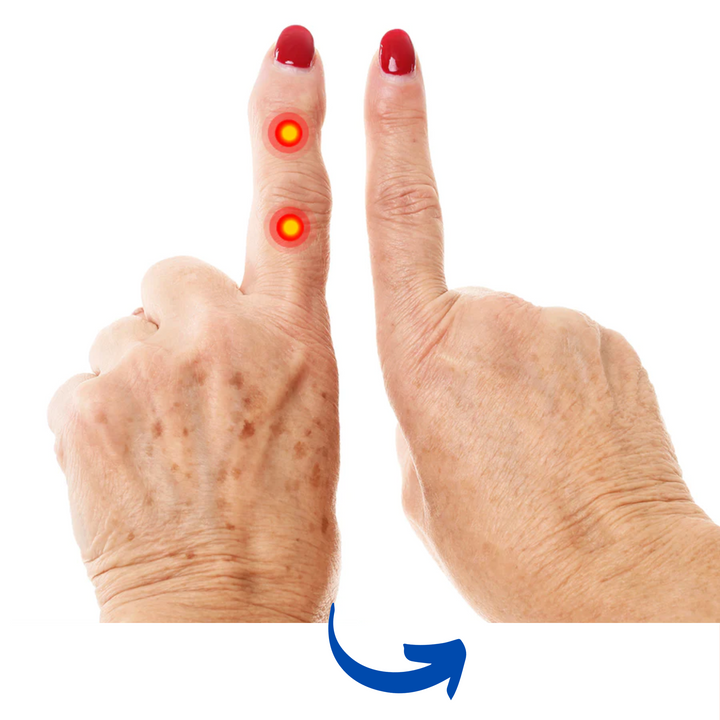 Guantes con tecnología de luz roja infrarroja para mejorar la salud y reducir el dolor de manos.
