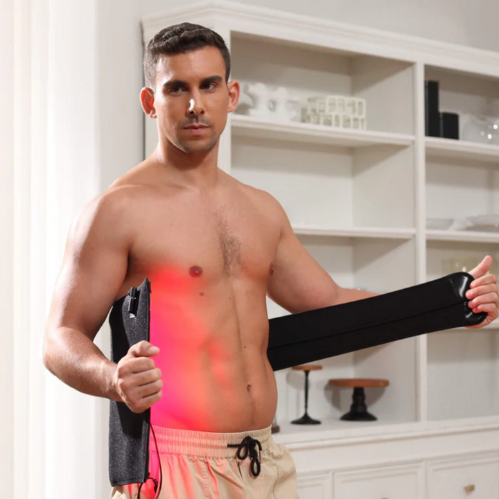Cinturón de terapia de luz roja para bienestar y reducción de grasa. Promueve un contorno corporal saludable y firme.