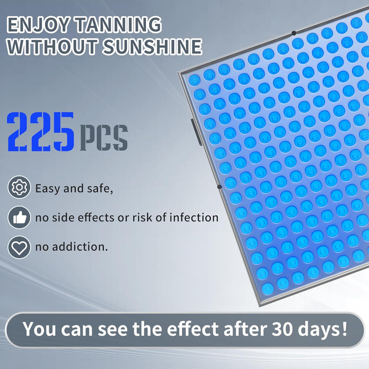 Lámpara de Bronceado UV Compacta con Temporizador y 225 LEDs. Perfecta para un bronceado seguro en casa.