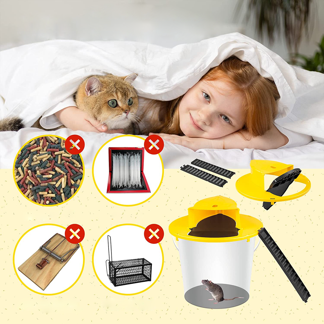 Trampa humana para ratones, segura para mascotas y niños. Protección de plagas sin químicos para el hogar.