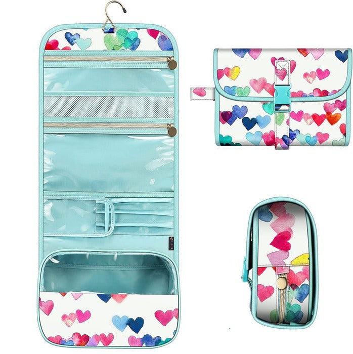 Regalo mujer: neceser de viaje colgante para maquillaje, disponible en estilos variados.