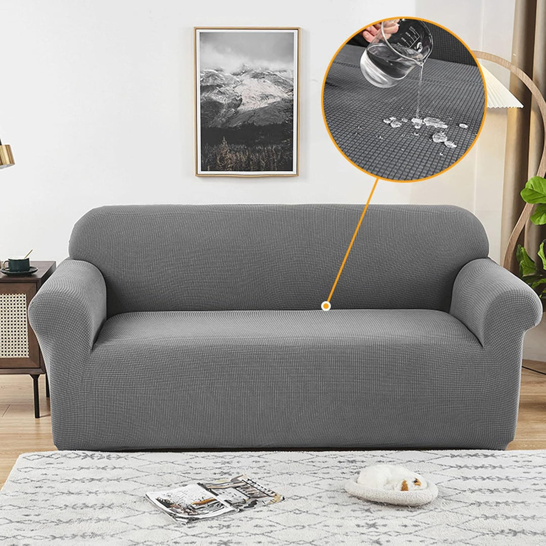 Funda elástica para sofá impermeable, protección total y estilo para tus muebles de sala. Fácil de colocar.