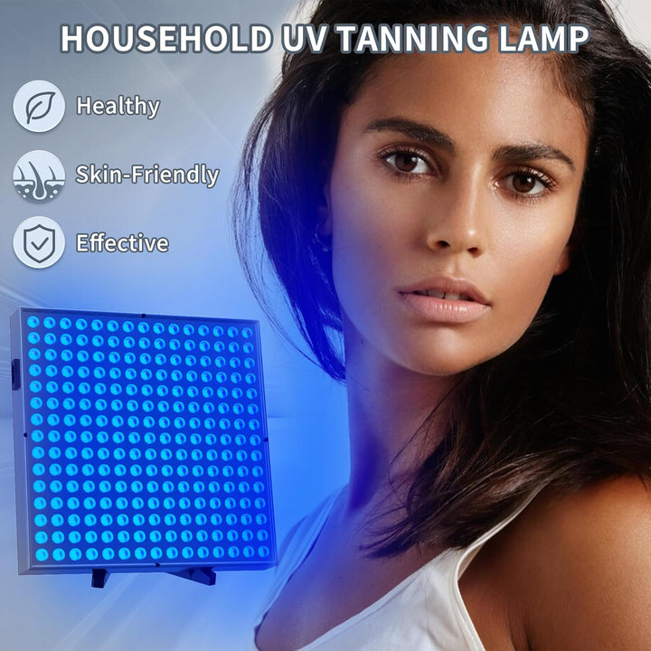 Solárium UV portátil con temporizador y 225 LEDs. Bronceado en casa fácil y eficaz para un cuidado de la piel.