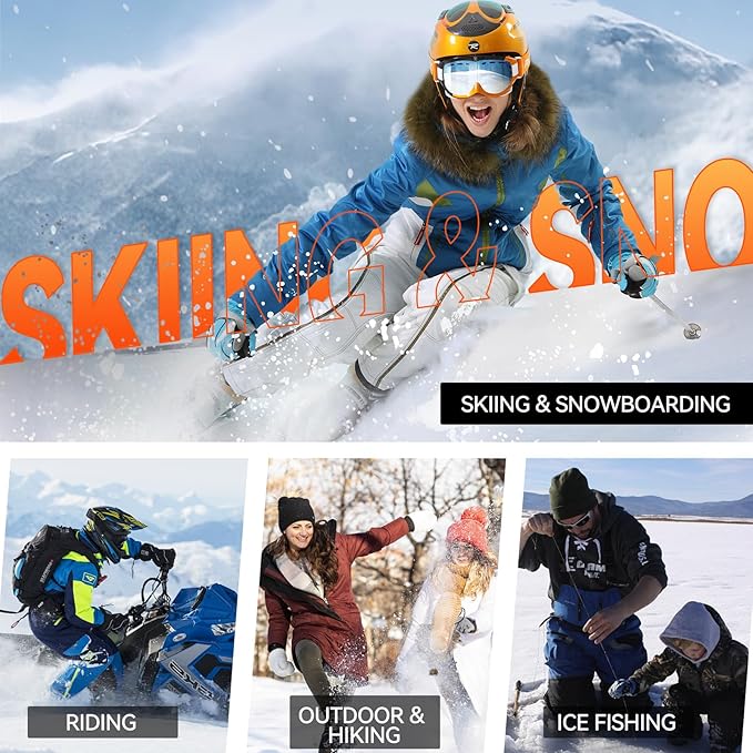 Guantes calentados unisex para frío invernal. Ideales para esquí, moto y deportes al aire libre.