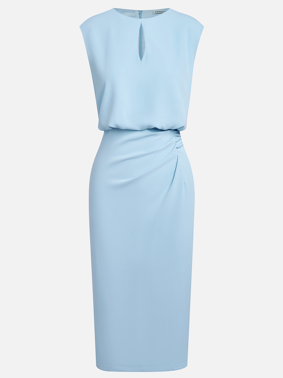 Versátil vestido midi de mujer, casual elegante. Drapeado moderno, perfecto para moda femenina con estilo.