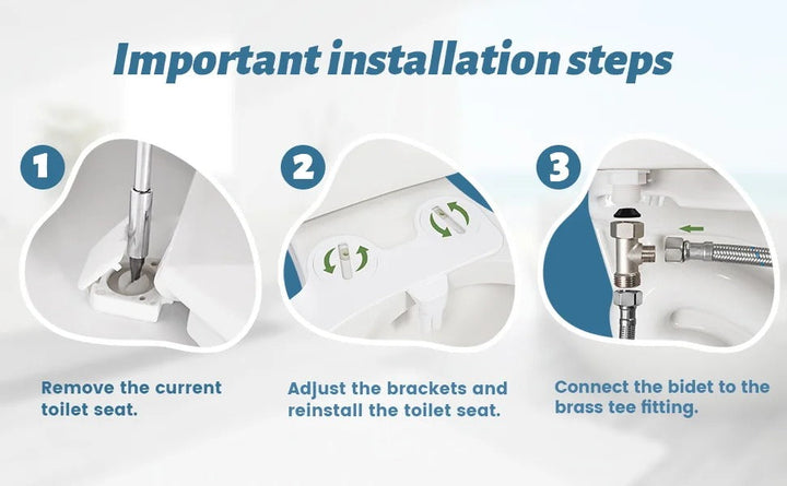 Instalación de bidet universal en inodoro. Logra una limpieza fresca, higiene superior y confort en tu baño.