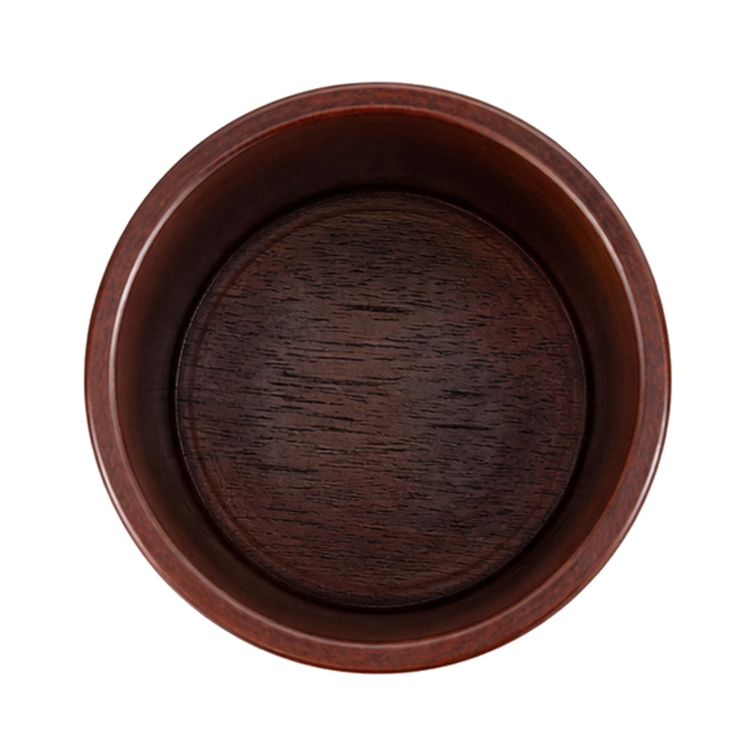 Organizador de escritorio de caoba para lápices y bolígrafos, soporte cilíndrico alto de madera para oficina elegante.
