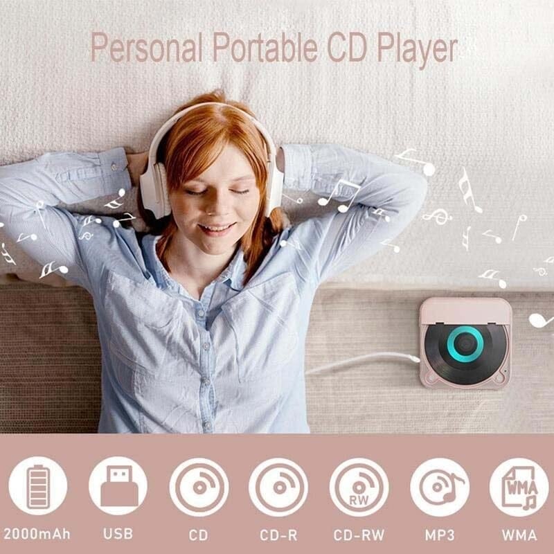 Reproductor de CD portátil con Bluetooth 5.0, audio Hi-Fi y entrada USB-C para tus MP3 favoritos.